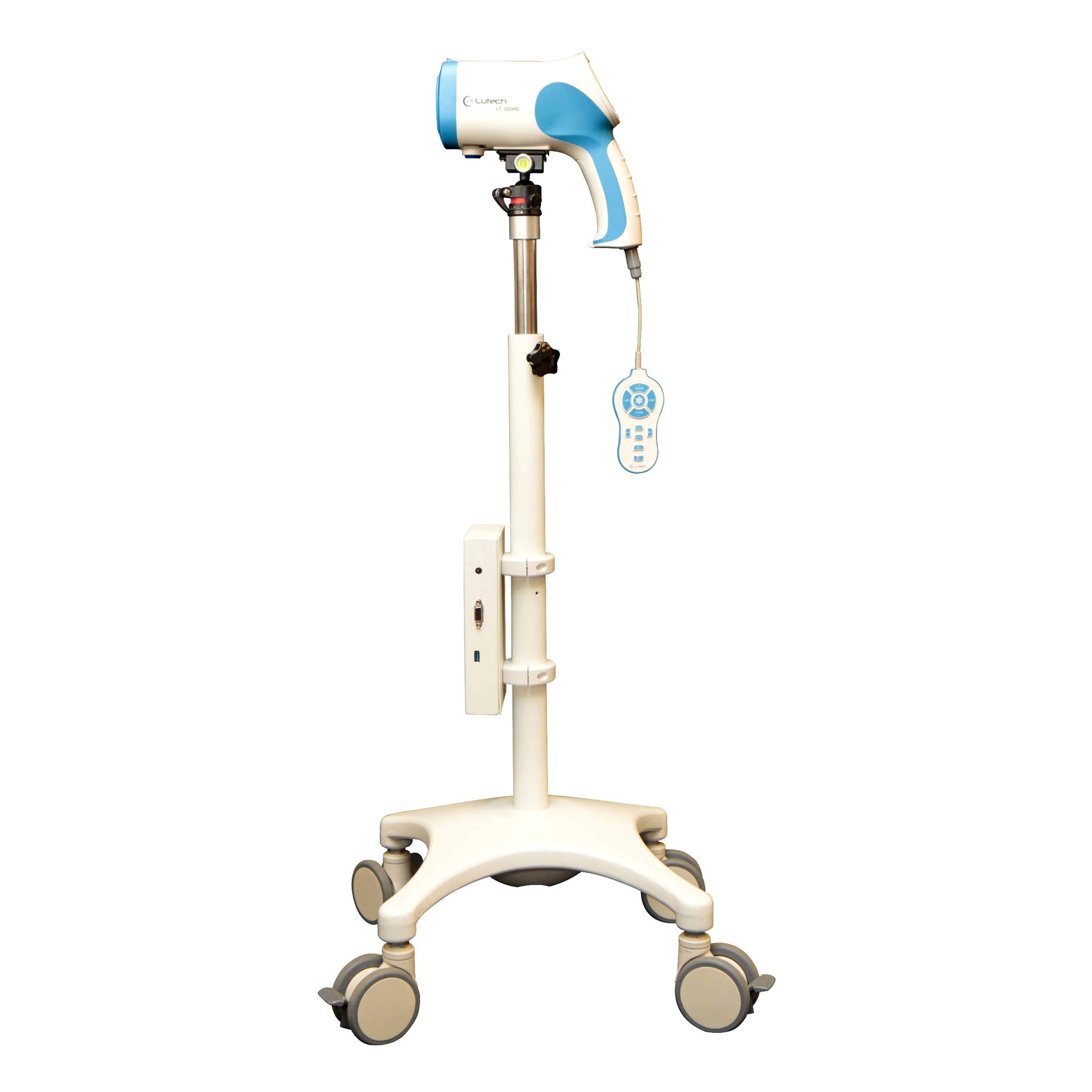 Lutech Digital Colposcope - Side view with stand remote