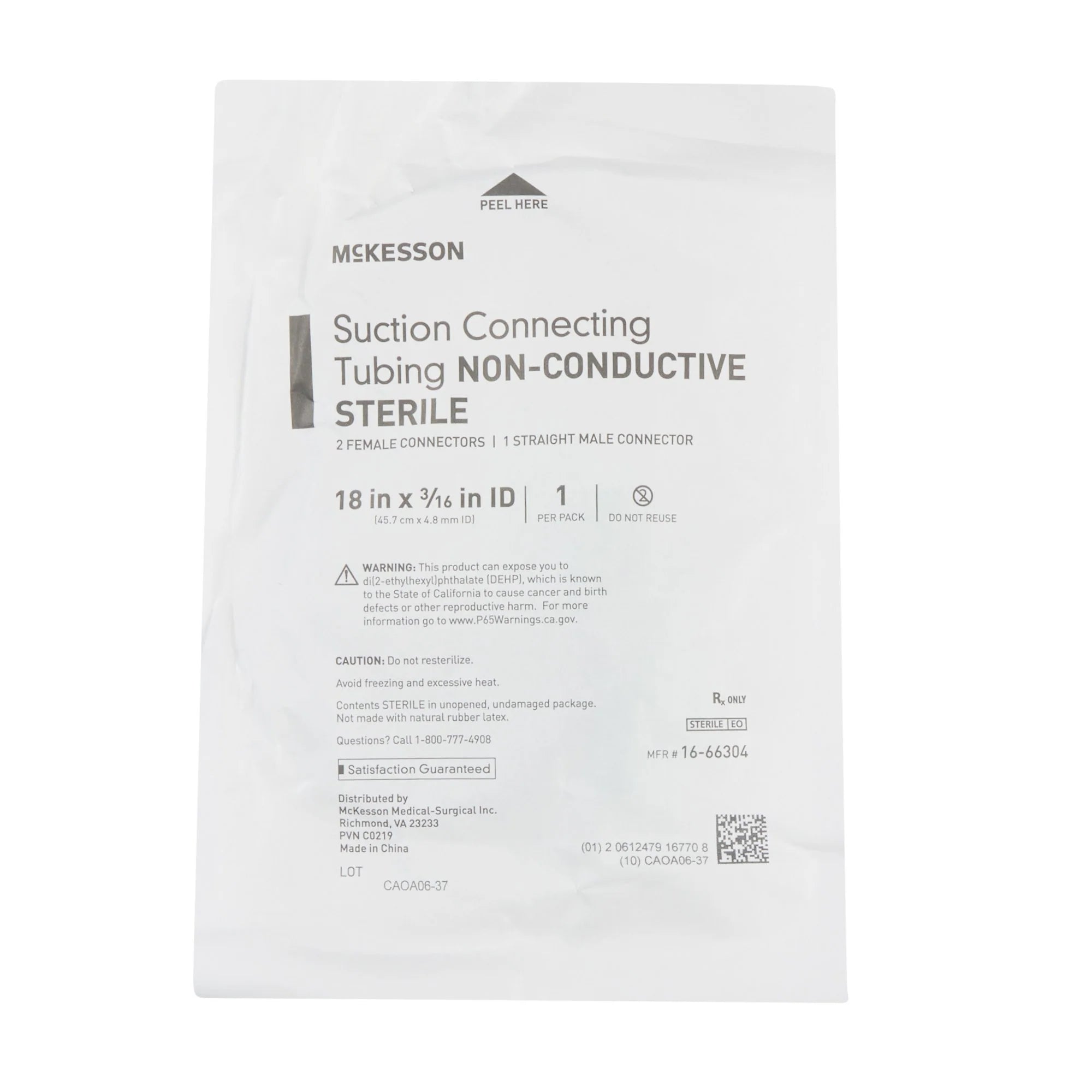 McKesson Clear Suction Tubing Packaging