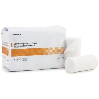 McKesson Conforming Stretch Gauze Bandage  Non-Sterile - 4" - Case (96 Rolls)