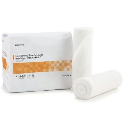 McKesson Conforming Stretch Gauze Bandage  Non-Sterile - 6" - Case (48 Rolls)