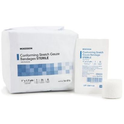 McKesson Conforming Stretch Gauze Bandage  Sterile - 1" - Case (96 Rolls)