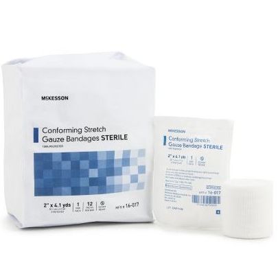 McKesson Conforming Stretch Gauze Bandage  Sterile - 2" - Bag (12 Rolls)