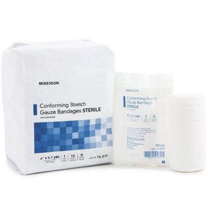 McKesson Conforming Stretch Gauze Bandage  Sterile - 4" - Case (96 Rolls)