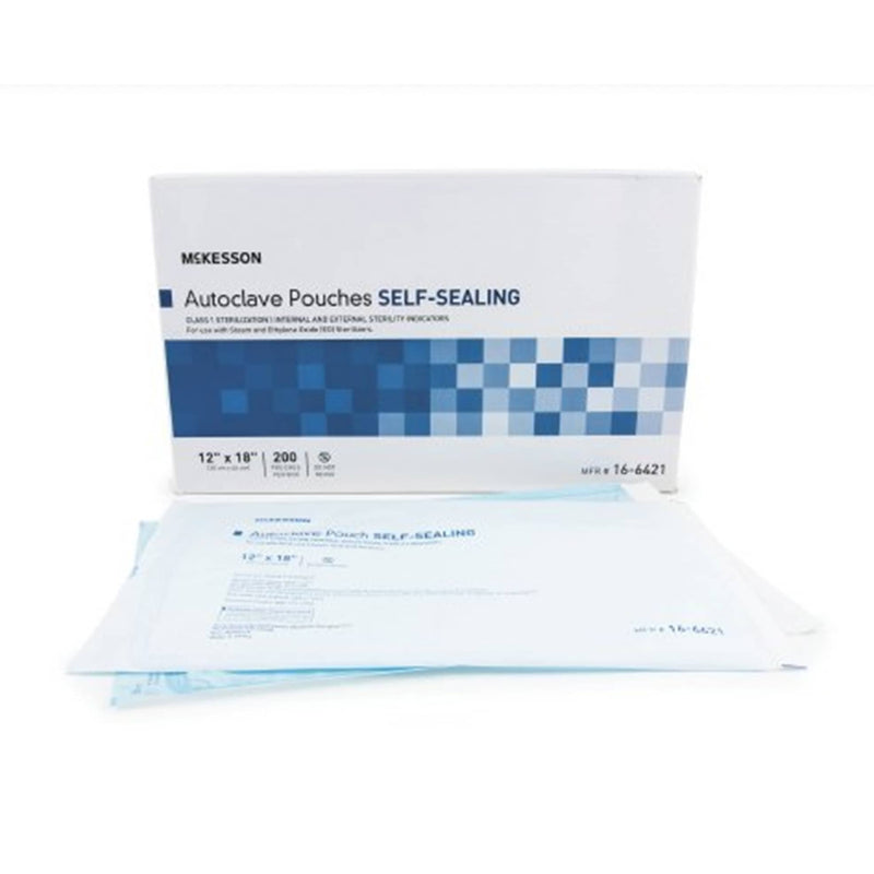 McKesson Self-Sealing Autoclave Pouch  8 x 16 Inches (200/Box)