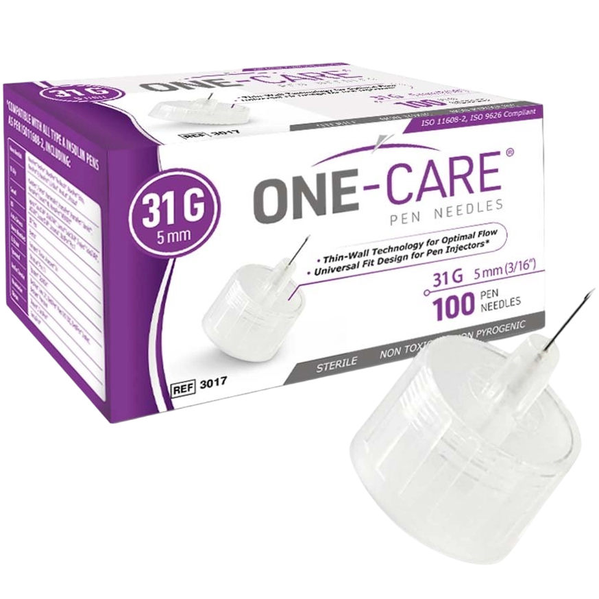 MediVena ONE-CARE Pen Needle - 31 G x 5 mm (Purple)