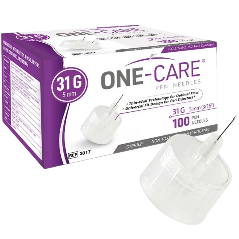 MediVena ONE-CARE Pen Needle (100/Box)  32 G x 5 mm (Brown)
