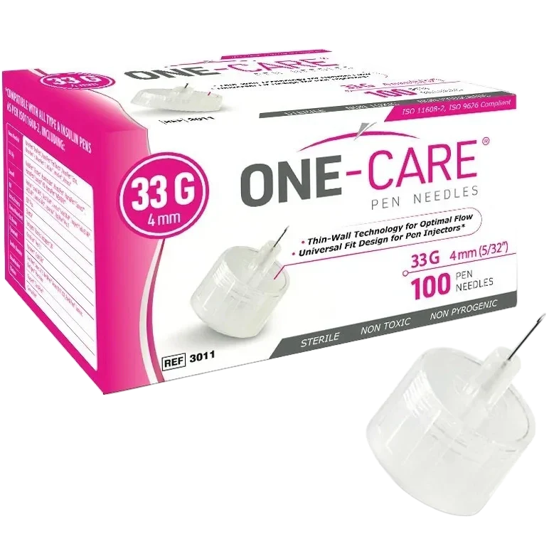 MediVena ONE-CARE Pen Needle - 33 G x 4 mm (Pink)