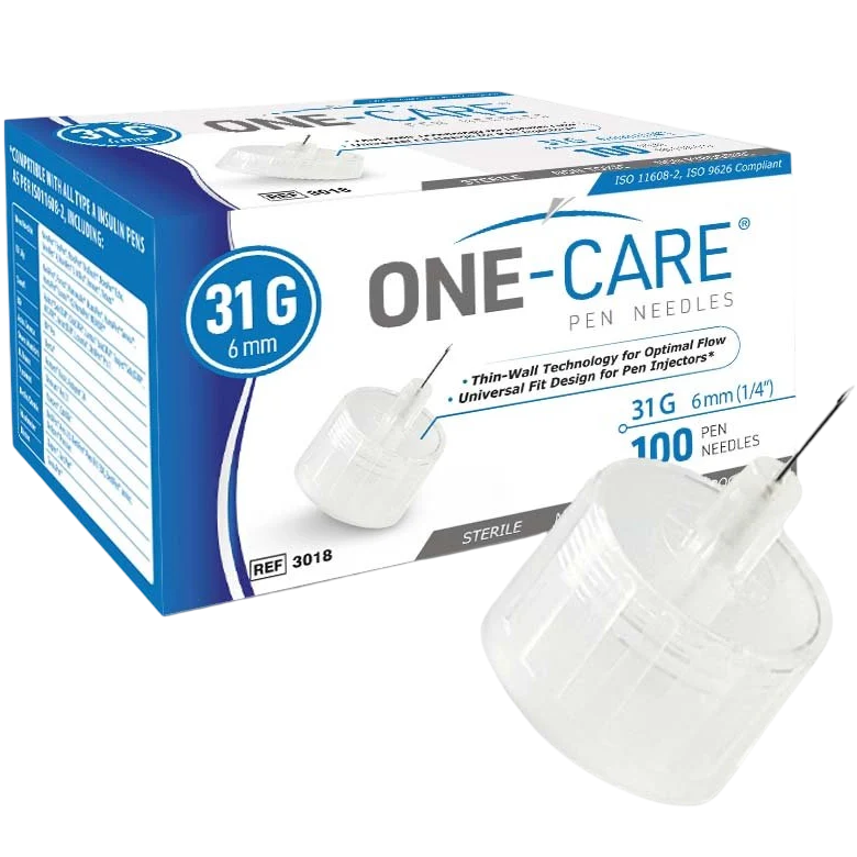 MediVena ONE-CARE Pen Needle (100/Box)  31 G x 6 mm (Dark Blue)