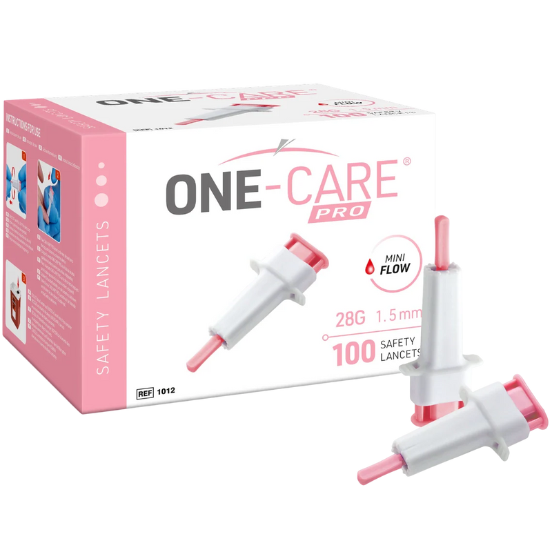 MediVena ONE-CARE PRO Safety Lancet (100/Box)  21 G x 2.8 mm, Orange
