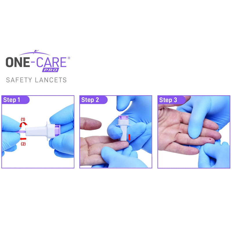 MediVena ONE-CARE PRO Safety Lancet (100/Box) 