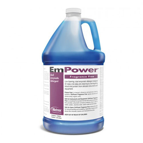 Metrex EmPower Dual-Enzymatic Detergent  Fragrance-Free Gallon (4/Case)