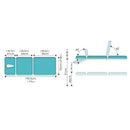 Mettler ME4400 3-Section Therapeutic Table - Dimensions