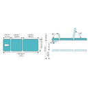 Mettler ME4400 3-Section Therapeutic Table - Dimensions