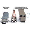 Midmark 626 Barrier-Free Examination Chair - Height Comparison Illustration