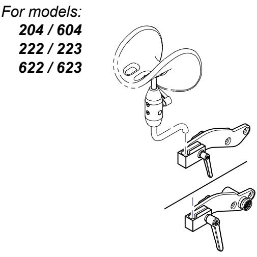 Midmark Articulating Knee Crutch Kit with Accessory Receiver - Parts Illustration