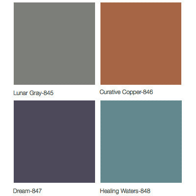 Midmark Fixed Armboard Colors - Lunar Gray, Curative Copper, Dream, Healing Waters
