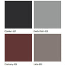 Midmark Fixed Armboard Colors - Obsidian, Restful Path, Cranberry, Latte