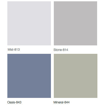 Midmark Fixed Armboard Colors - Mist, Stone, Oasis, Mineral