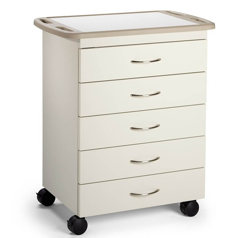 Midmark M5 Mobile Treatment Cabinet with Locks and Soft Edge Handle Top  3" Casters - Whisper (S)