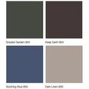 Midmark Raw Upholstery Fabric Colors - Shaded Garden, Deep Earth, Soothing Blue, Dark Linen