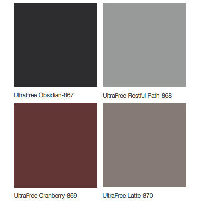 Midmark Raw Upholstery Fabric Colors - UltraFree Obsidian, UltraFree Restful Path, UltraFree Cranberry, UltraFree Latte