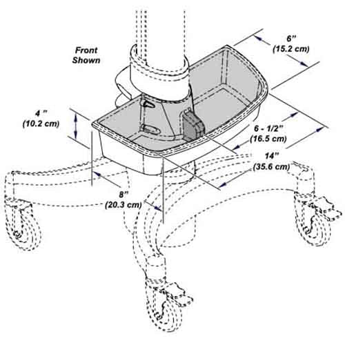 Midmark Workstation Single Basket  Back; Plant-Installed