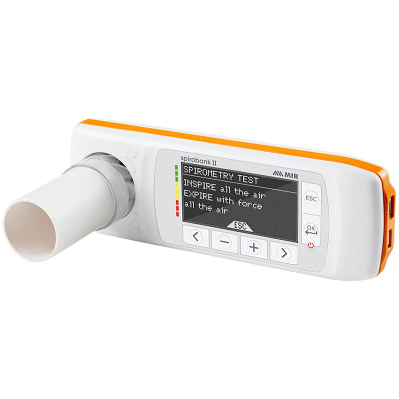 MIR Spirobank II Smart BLE Spirometer display with Spirometry Test instructions