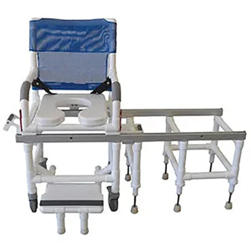 MJM International 100 Series Dual Shower/Transferchair with Deluxe Elongated Open Front Soft Seat