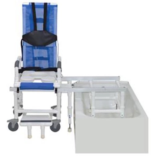 MJM International 100 Series Dual Shower/Transferchair with Tilt Slider and Deluxe Elongated Open Front Soft Seat