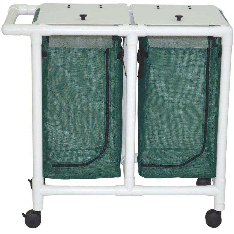 MJM International 214-D Double Bag Hamper  With Leakproof Bag and Foot Pedal - Pink