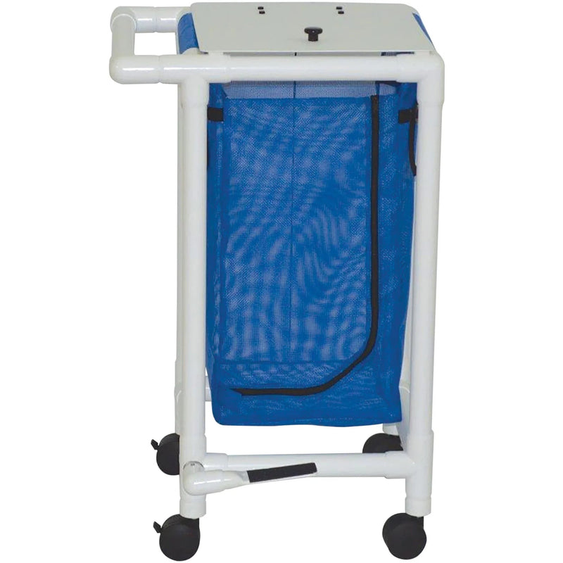 MJM International 214-S Single Bag Hamper  With Designer Mesh and Foot Pedal - Wineberry
