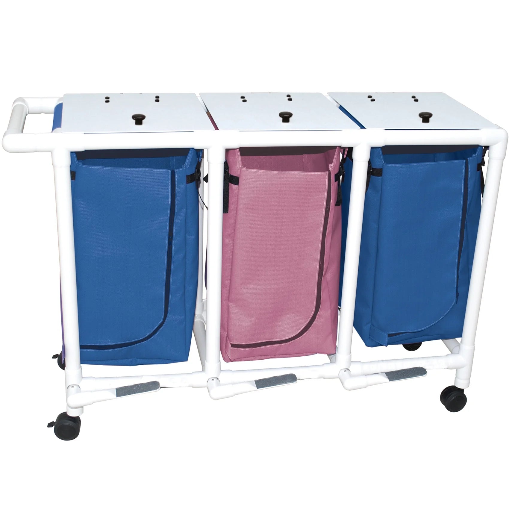 MJM International 214-T Triple Bag Hamper with Foot Pedal