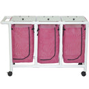 MJM International 214-T Triple Bag Hamper  Non-Magnetic, Leakproof Bag - Pink