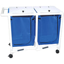 MJM International 218-D Double Bag Hamper  With Designer Mesh and Foot Pedal - Wineberry