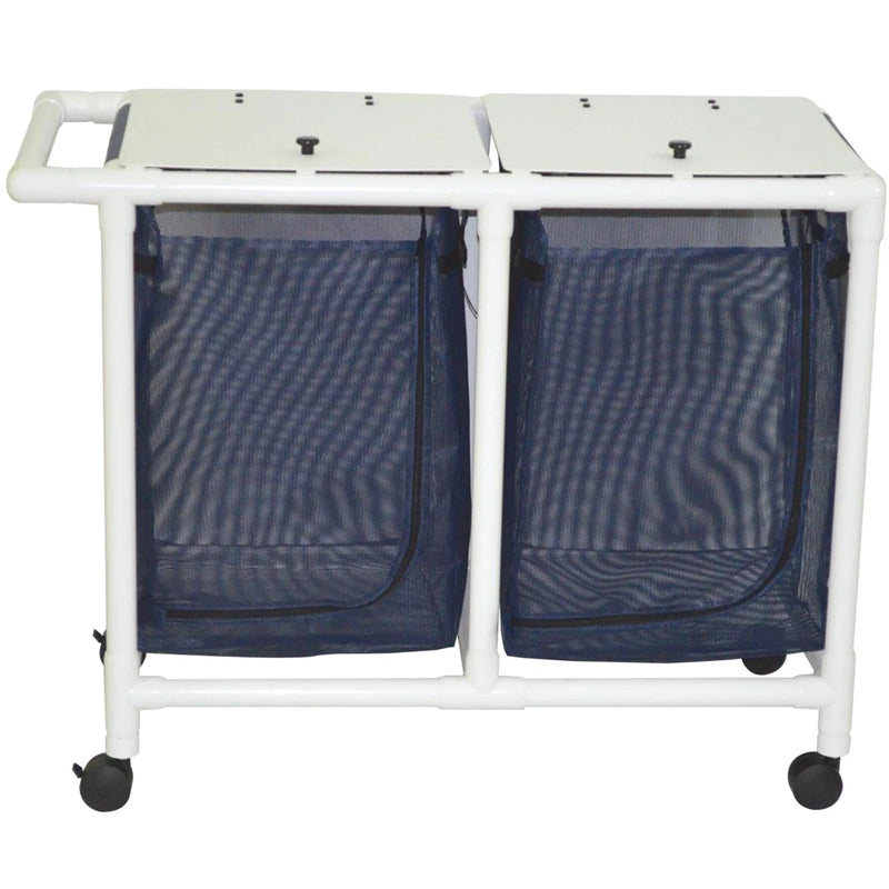 MJM International 218-D-MRI Non-Magnetic Double Bag Hamper  Designer Mesh - Wineberry