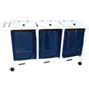 MJM International 218-T Triple Bag Hamper  With Leakproof Bag and Foot Pedal - Pink