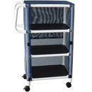 MJM International 3-Shelf Utility Linen Cart with Cover  Designer Mesh - Wineberry