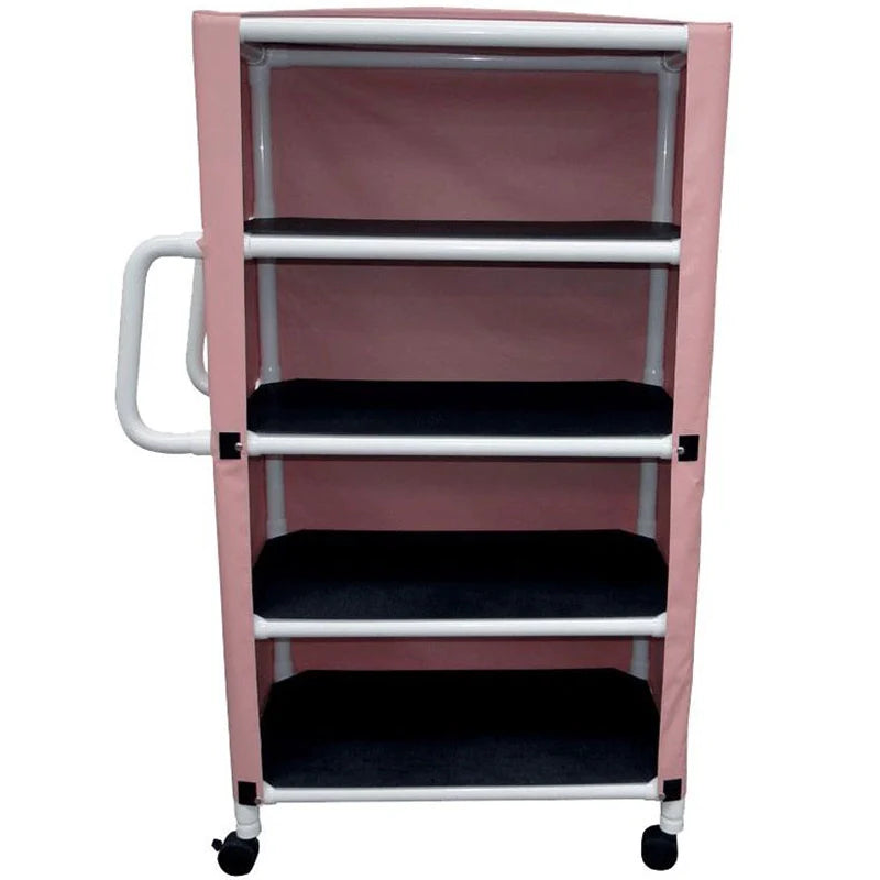 MJM International 4-Shelf Linen Cart with Cover 