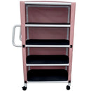 MJM International 4-Shelf Linen Cart with Cover  Designer Mesh - Wineberry