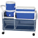 MJM International 800 Series Hydration / Ice Cart with 48 Quart Ice Chest, 5 Gallon Water Cooler, and Skirt Cover Panels