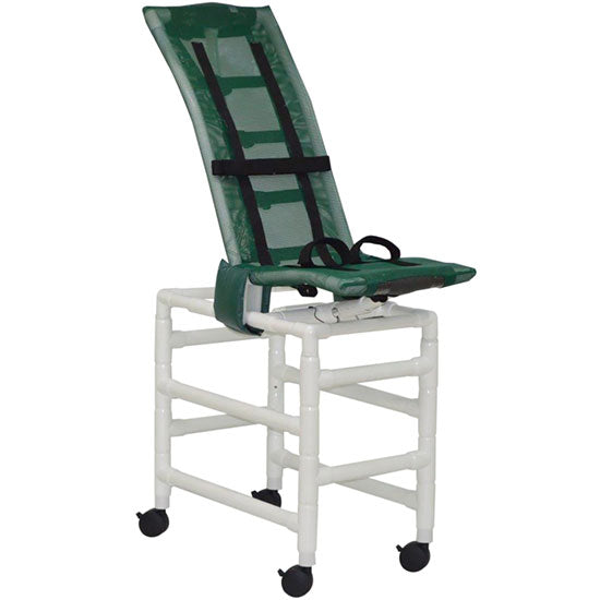 MJM International Pediatric Articulating Shower Chair - Large  5" Total Lock Caster Wheels - Navy