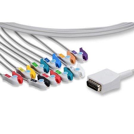 Nihon Kohden One Piece EKG Cable  10 Leads Pinch/Grabber