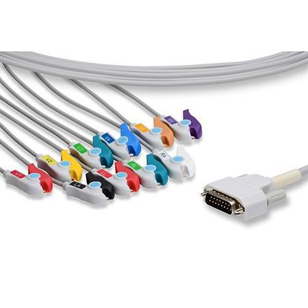 Nihon Kohden One Piece EKG Cable  10 Leads Pinch/Grabber - BA-903D