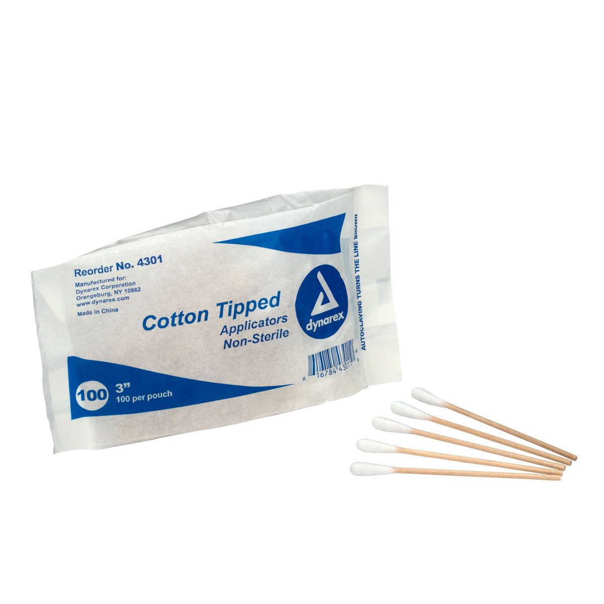 APPLICATOR COTTON TIPPED NONST3IN WOOD SHAFT 100/BG (DROP)