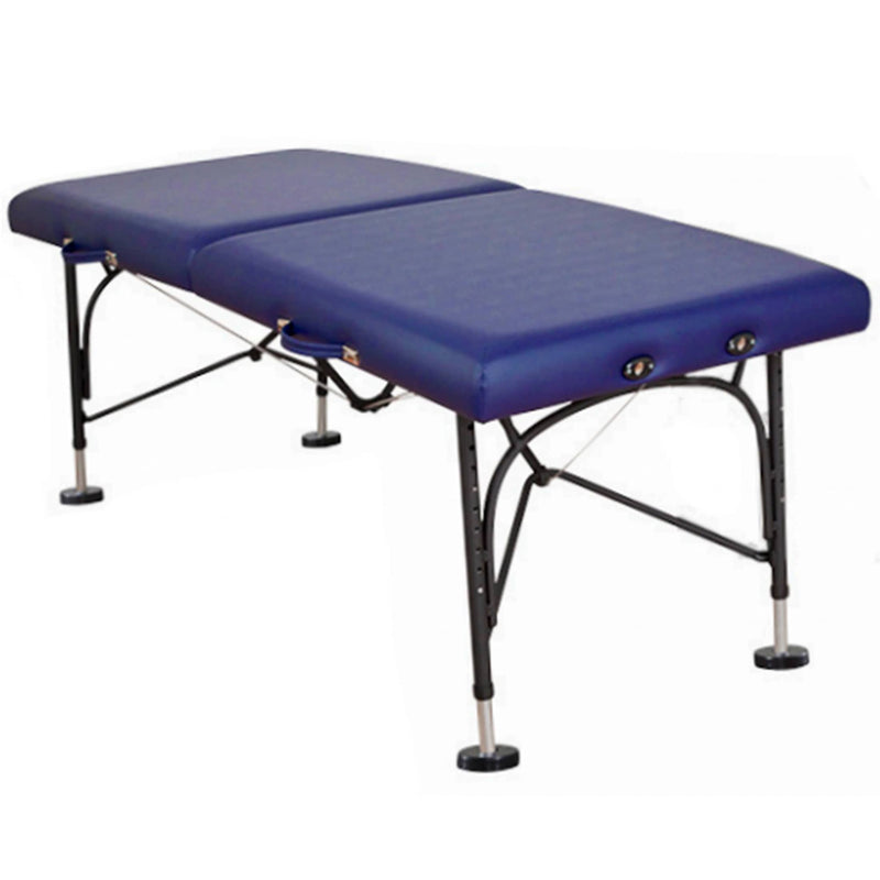 OakWorks Boss Portable Table  31" W with Semi-Firm Padding and Royal Blue Fabric