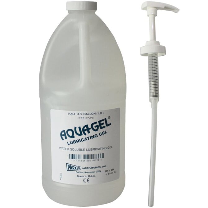 Parker Aquagel Lubricating Gel  1/2 Gallon Bottle with Pump - Case (4 Bottles)