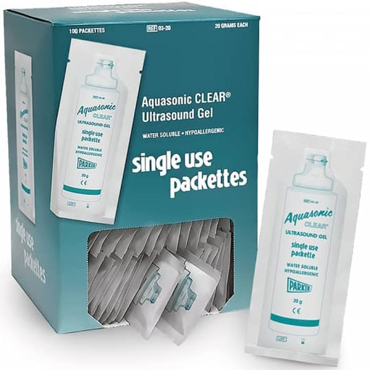 Parker Aquasonic CLEAR Ultrasound Gel - 20 g Single-Use Packette