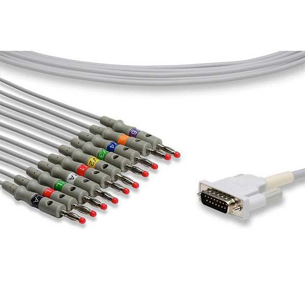 Philips Compatible 10' Direct-Connect EKG Cable, 10 Leads Banana
