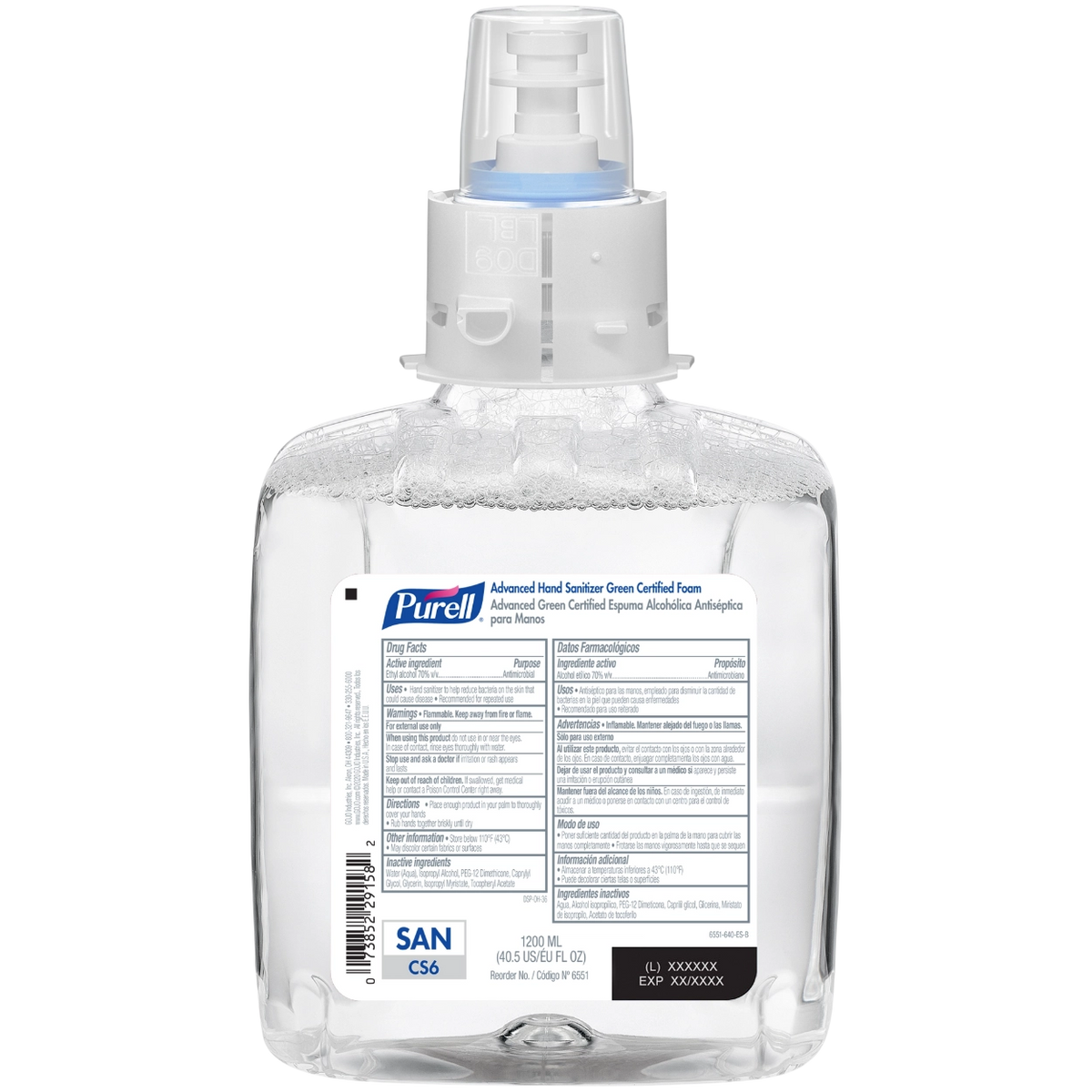 PURELL Advanced Hand Sanitizer Green Certified Foam Refill - For CS6