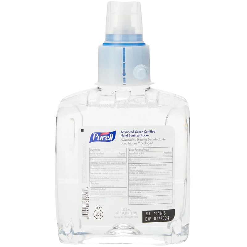 PURELL Advanced Hand Sanitizer Green Certified Foam Refill  For LTX-12 (2/Case)